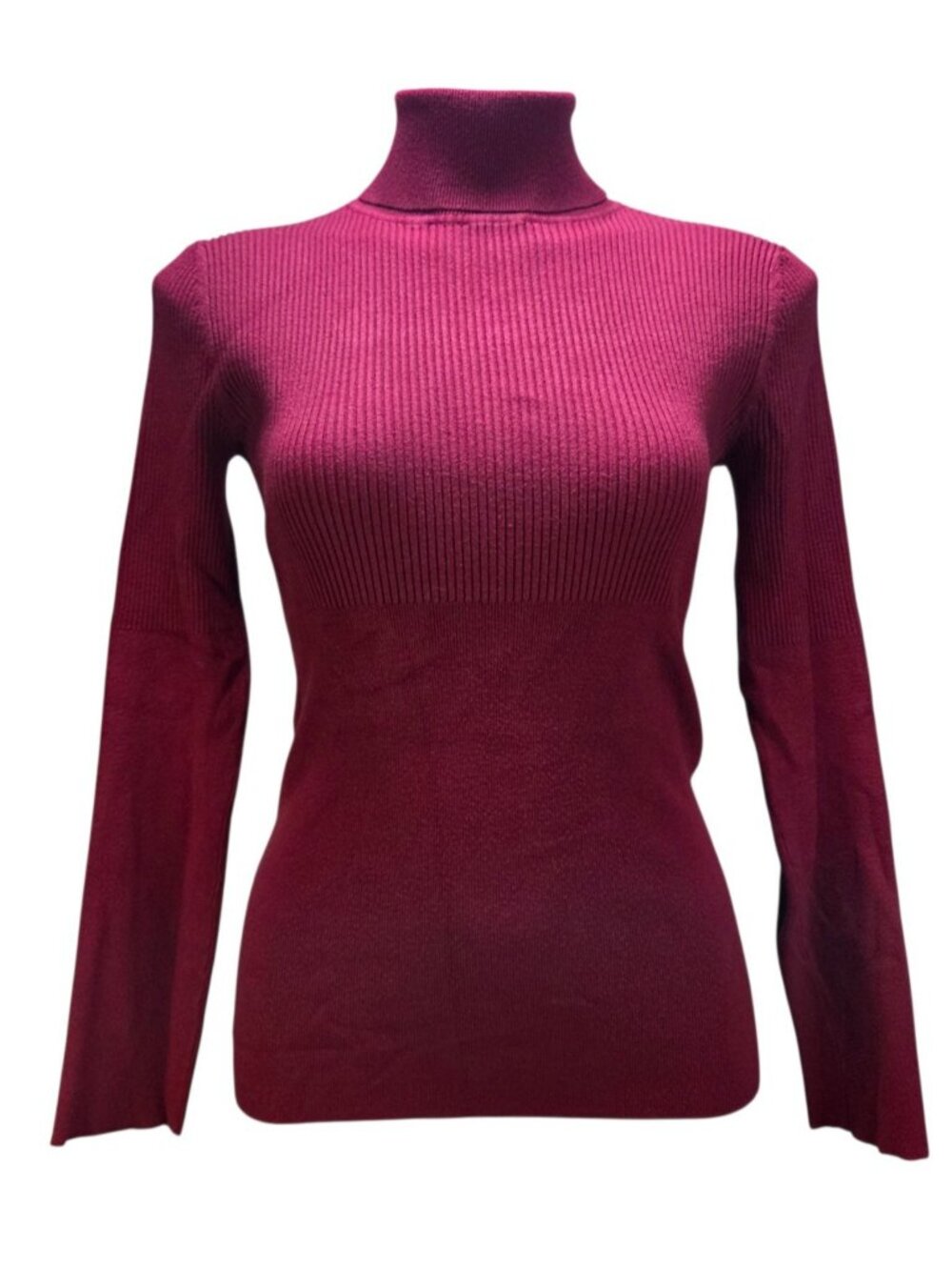 Apt 9 Ribbed Turtleneck Burgundy Red Wine Size Medium Long Sleeve